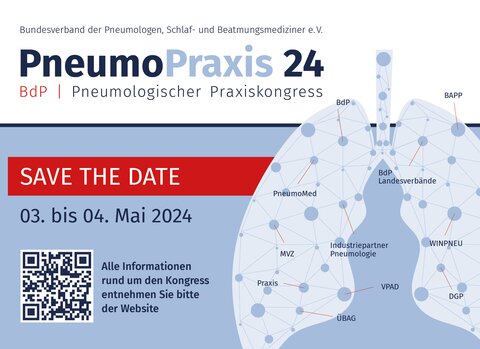 SAVE THE DATE: 3. + 4. Mai 2024- BdP Pneumologischer Praxiskongress